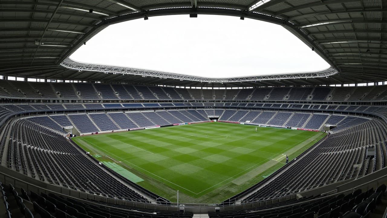 Prazan stadion s naglaskom na atmosferi