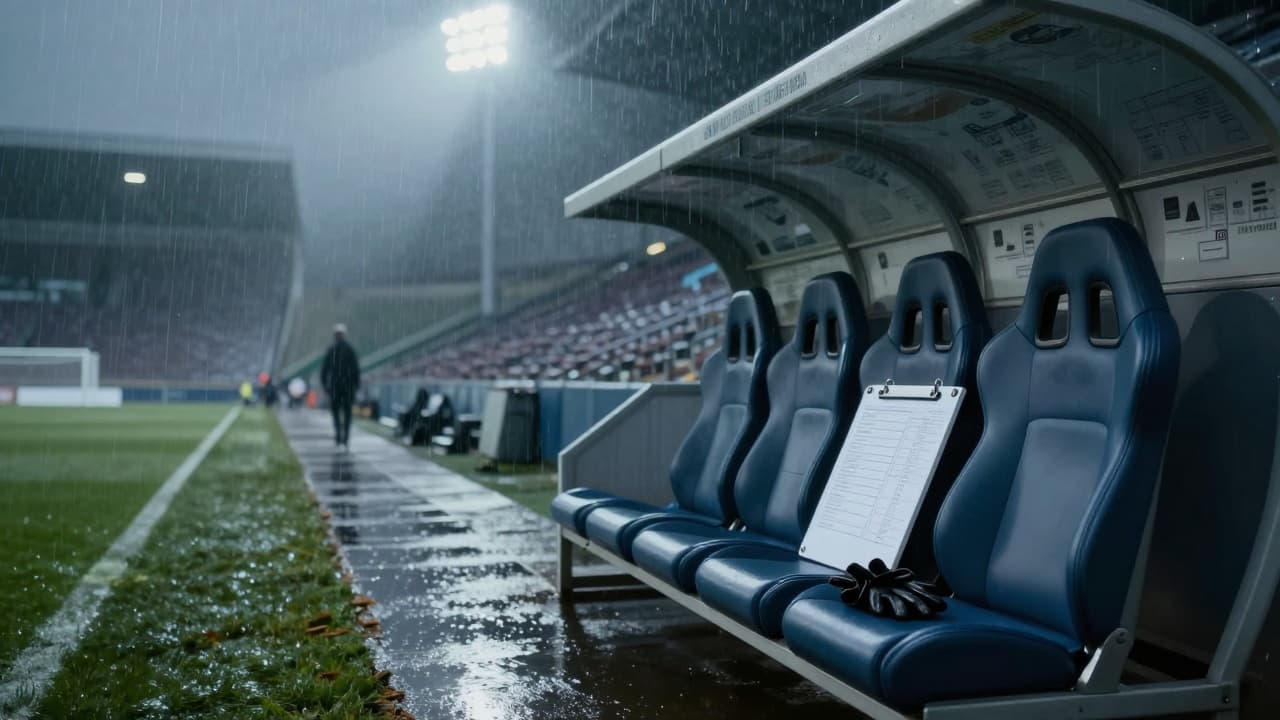 Prazna klupa na kišovitom terenu