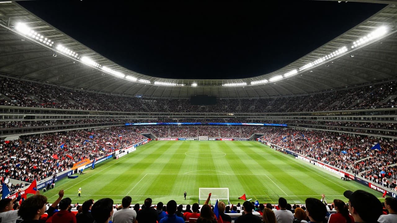 Stadium filled with fans before the match