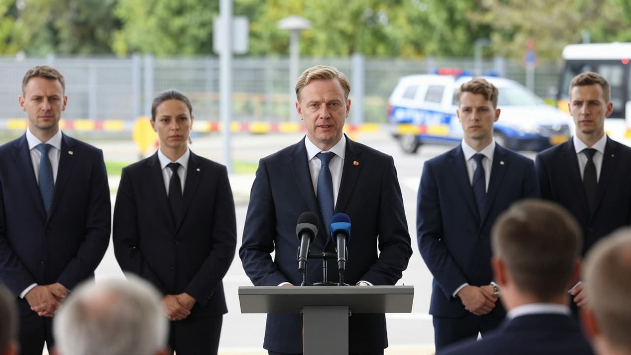 Prikaz policijskih vozila na granici