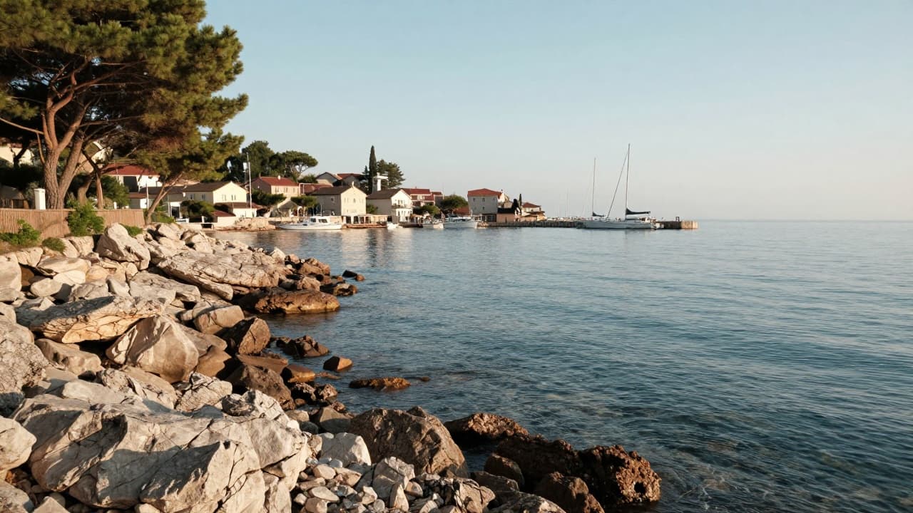 Pogled na mirno more i obalu