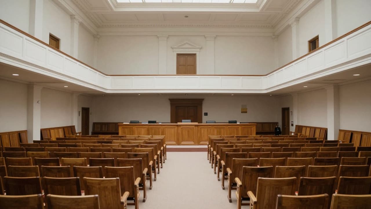 Prazna govornica i stolice u vijećnici