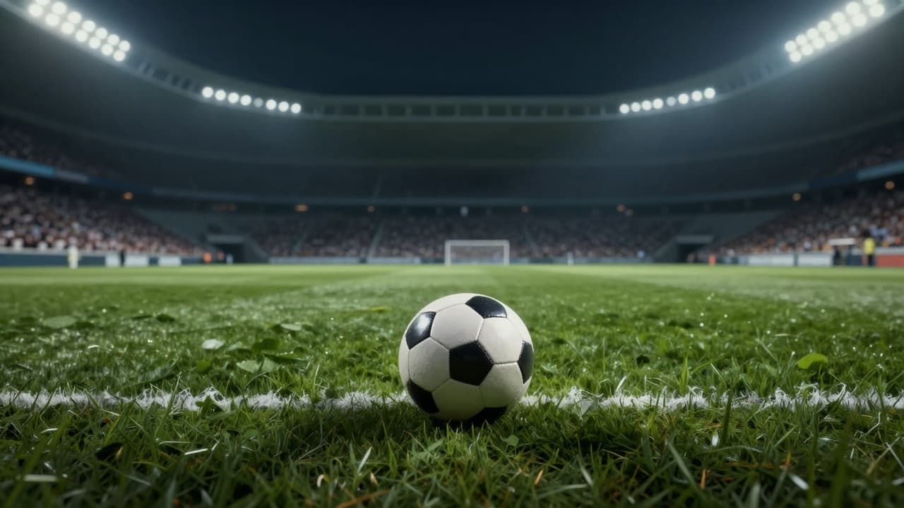 Soccer ball on the grass