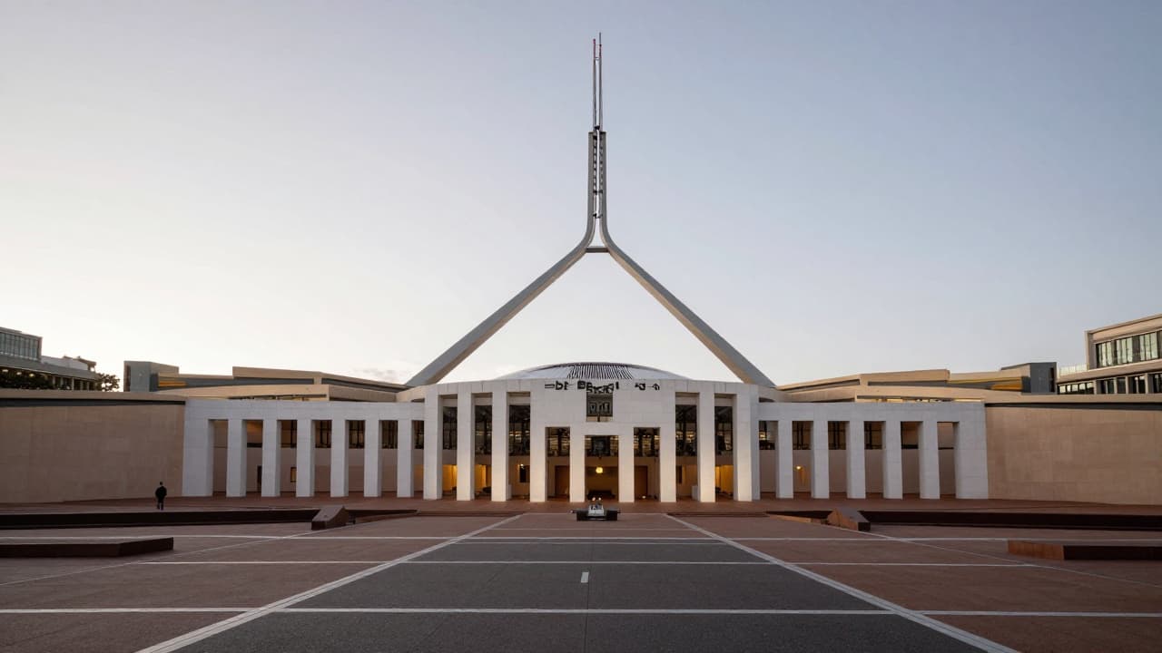 Parliament building at dusk