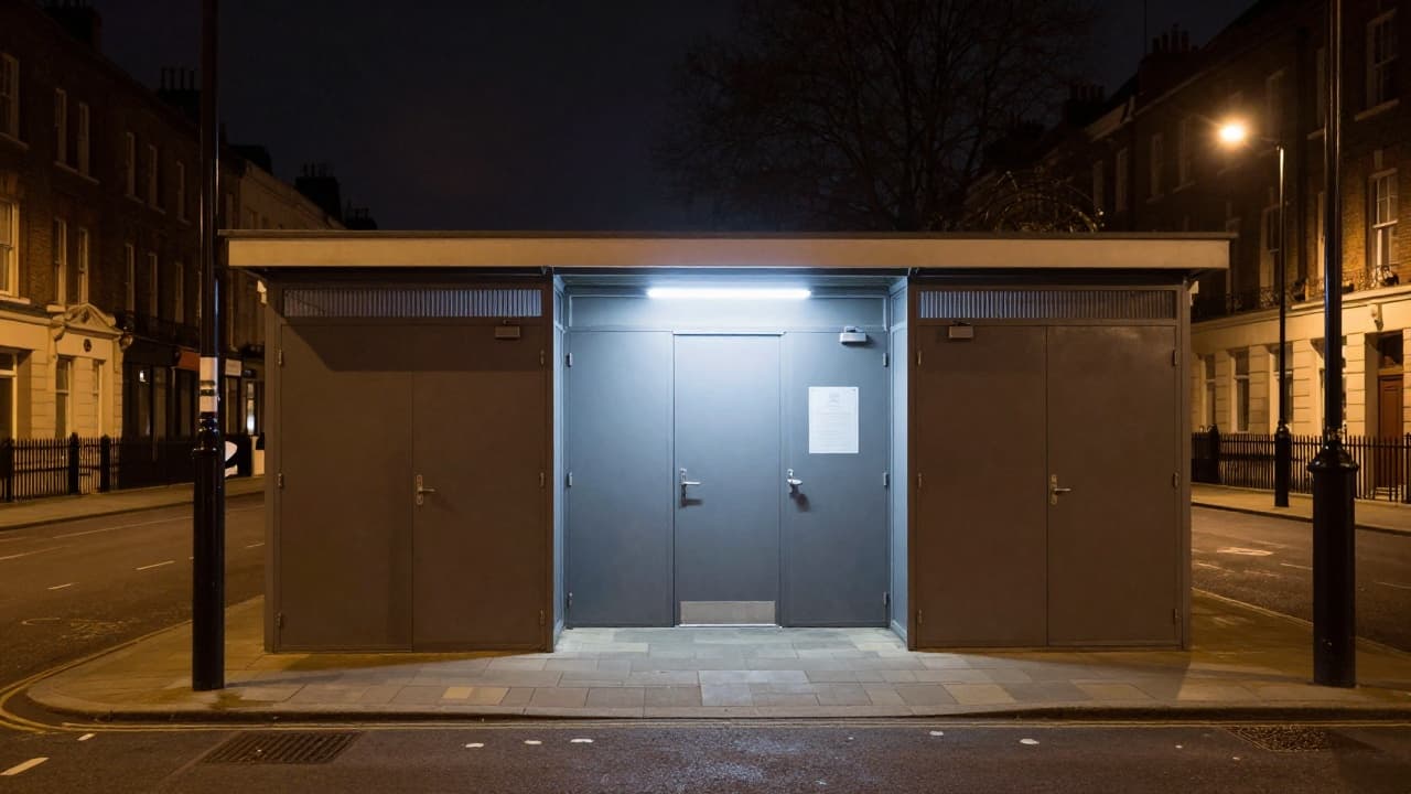 Closed doors of the polling station in London