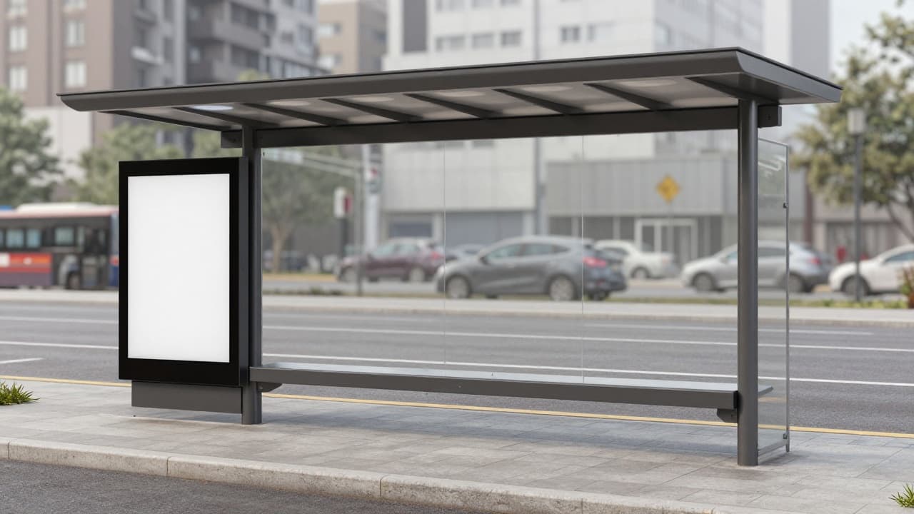Depiction of a bus stop