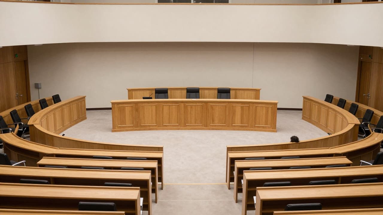 Empty council chamber