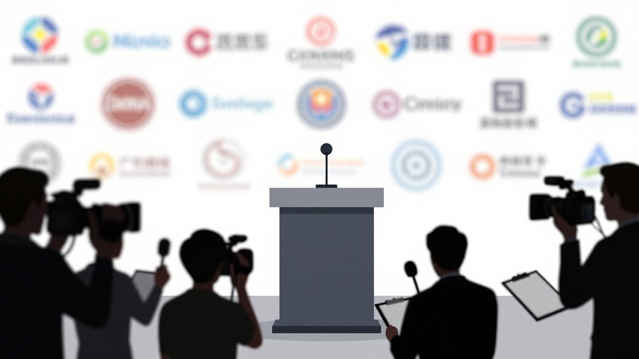 Medijska konferencija s mikrofonom