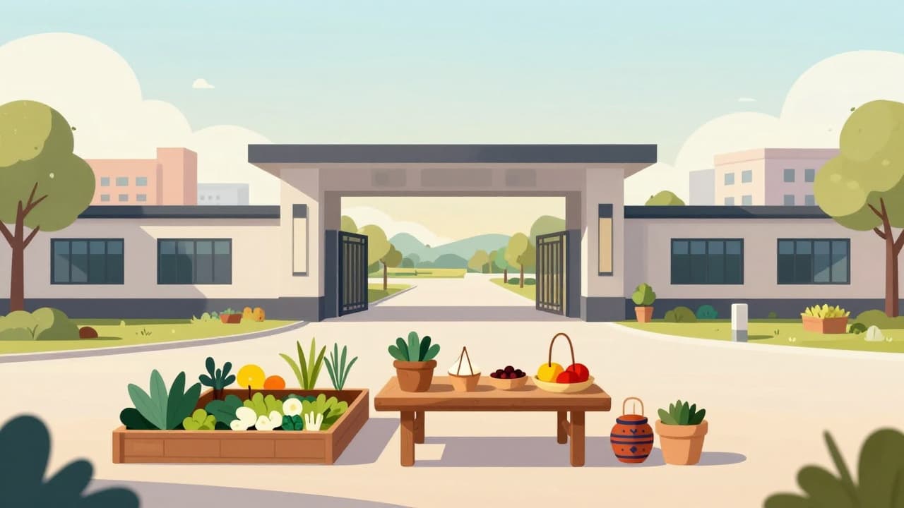 Stylized visualization of a local community