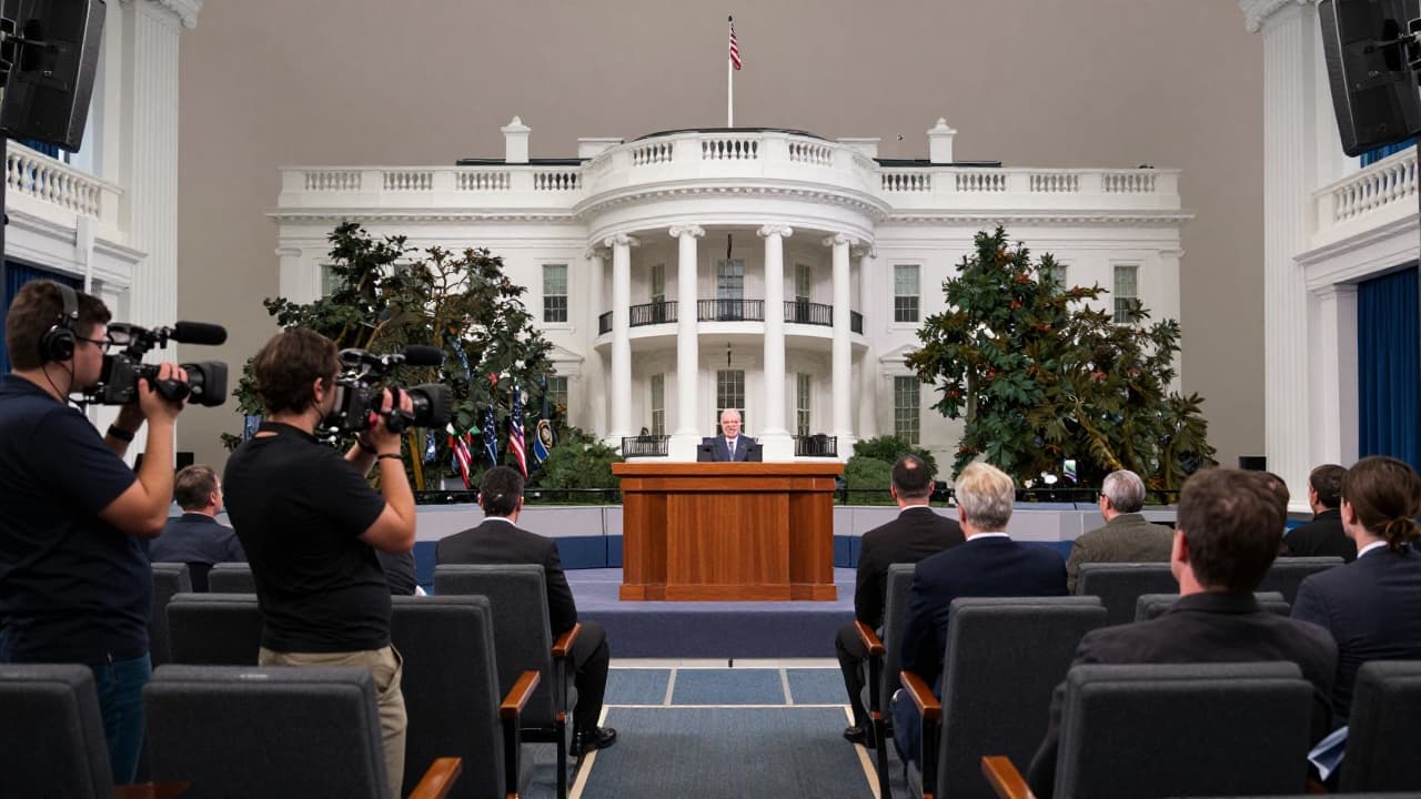 Prazna dvorana za tiskovne konferencije