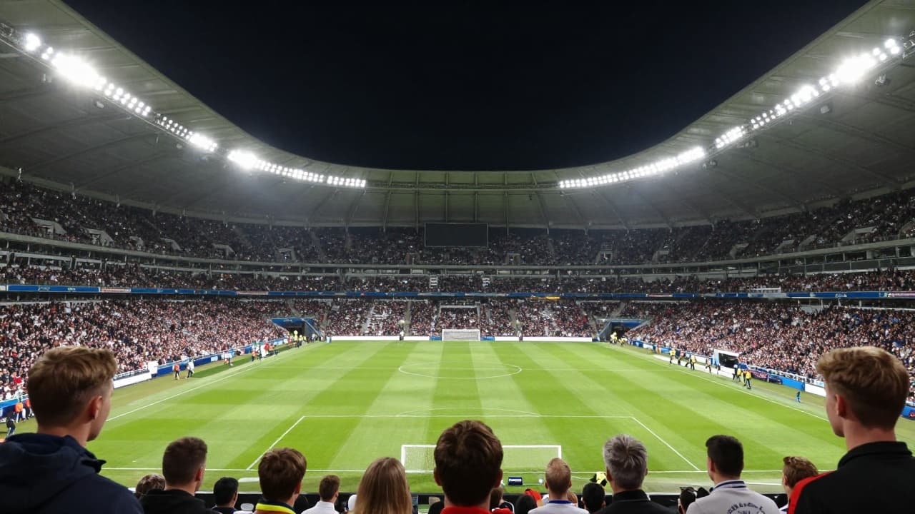 Atmosfera nogometnog stadiona pod reflektorima