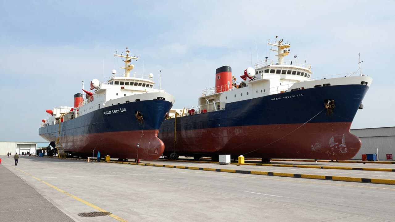 Work on a ship at the shipyard in Kostrena