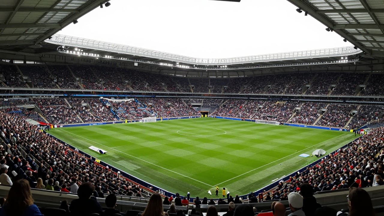Pogled na prazni nogometni stadion