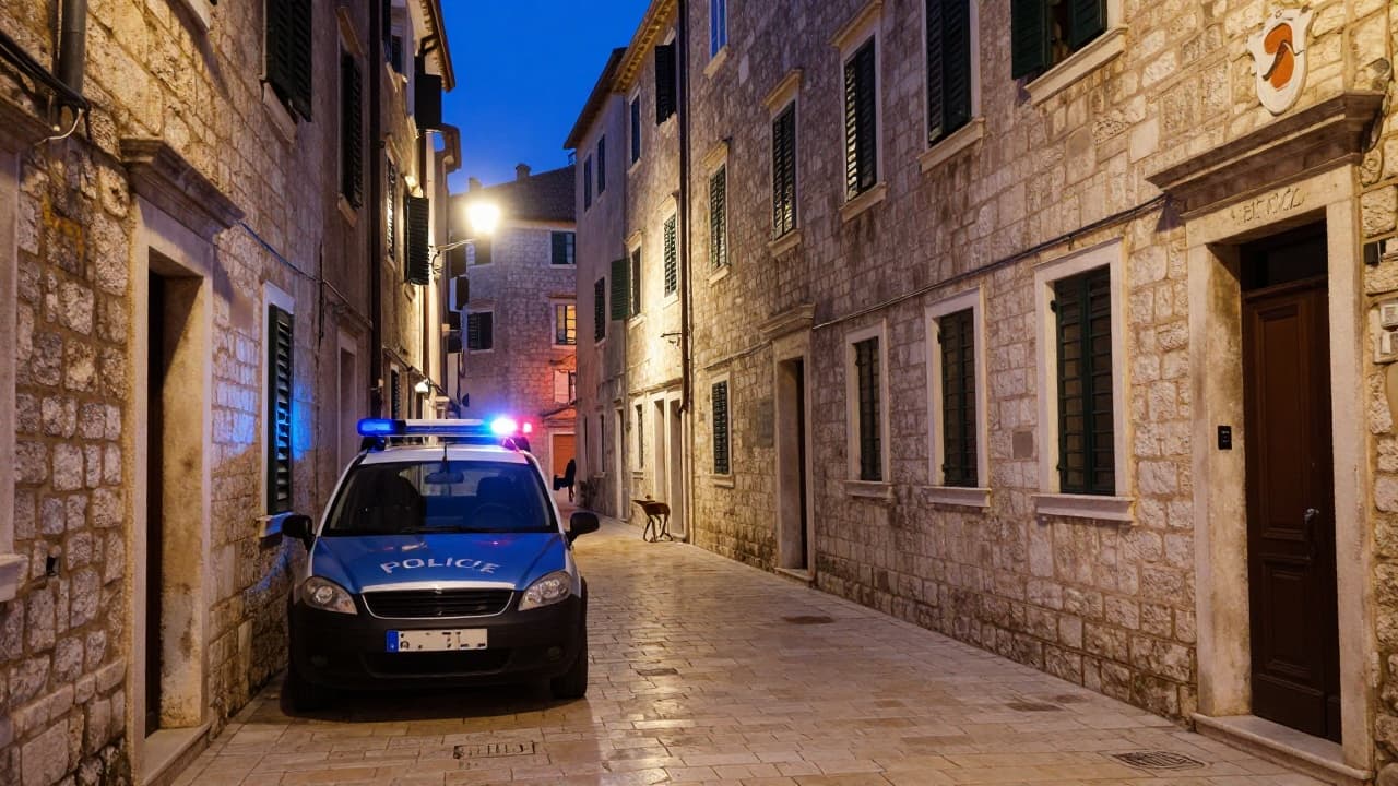 Policijski automobil na noćnim ulicama