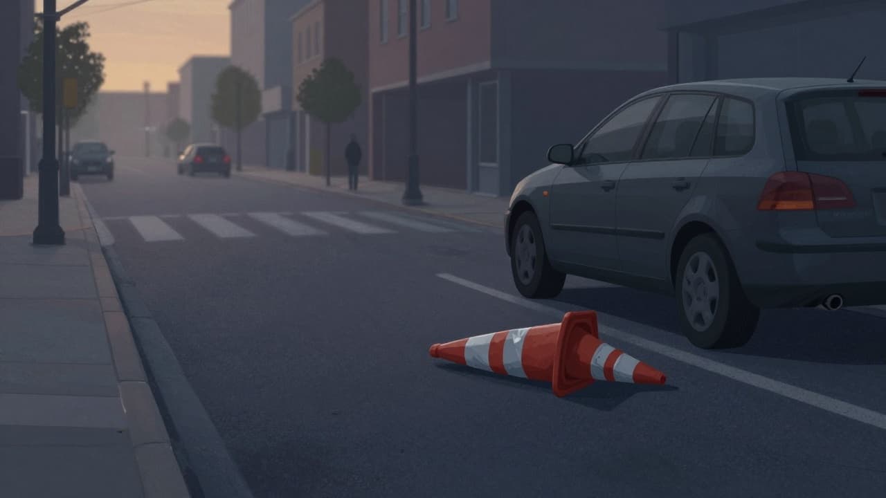 Približeni pogled na oštećeni prometni znak