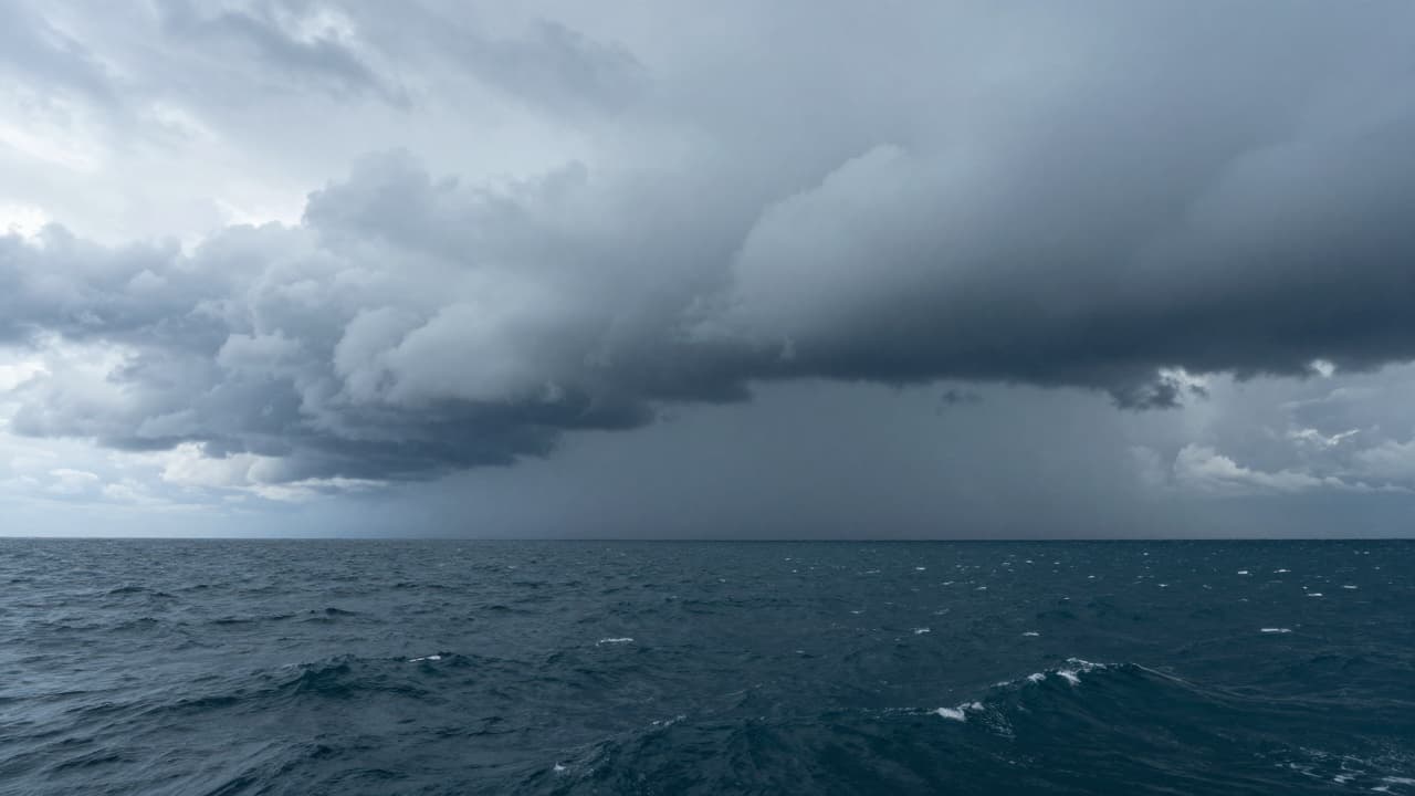 Dark clouds gather over the Adriatic Sea