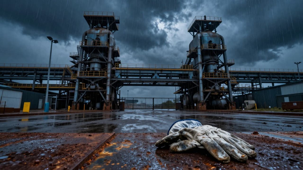 Radnička rukavica na industrijskoj kapi