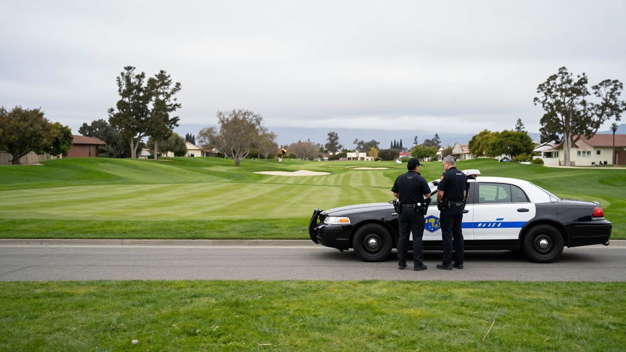 Policijski automobil uz golf teren