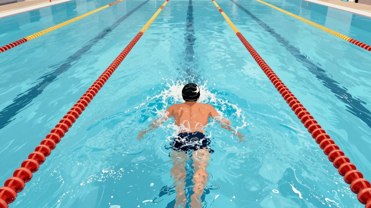 Swimmer in the pool during the race