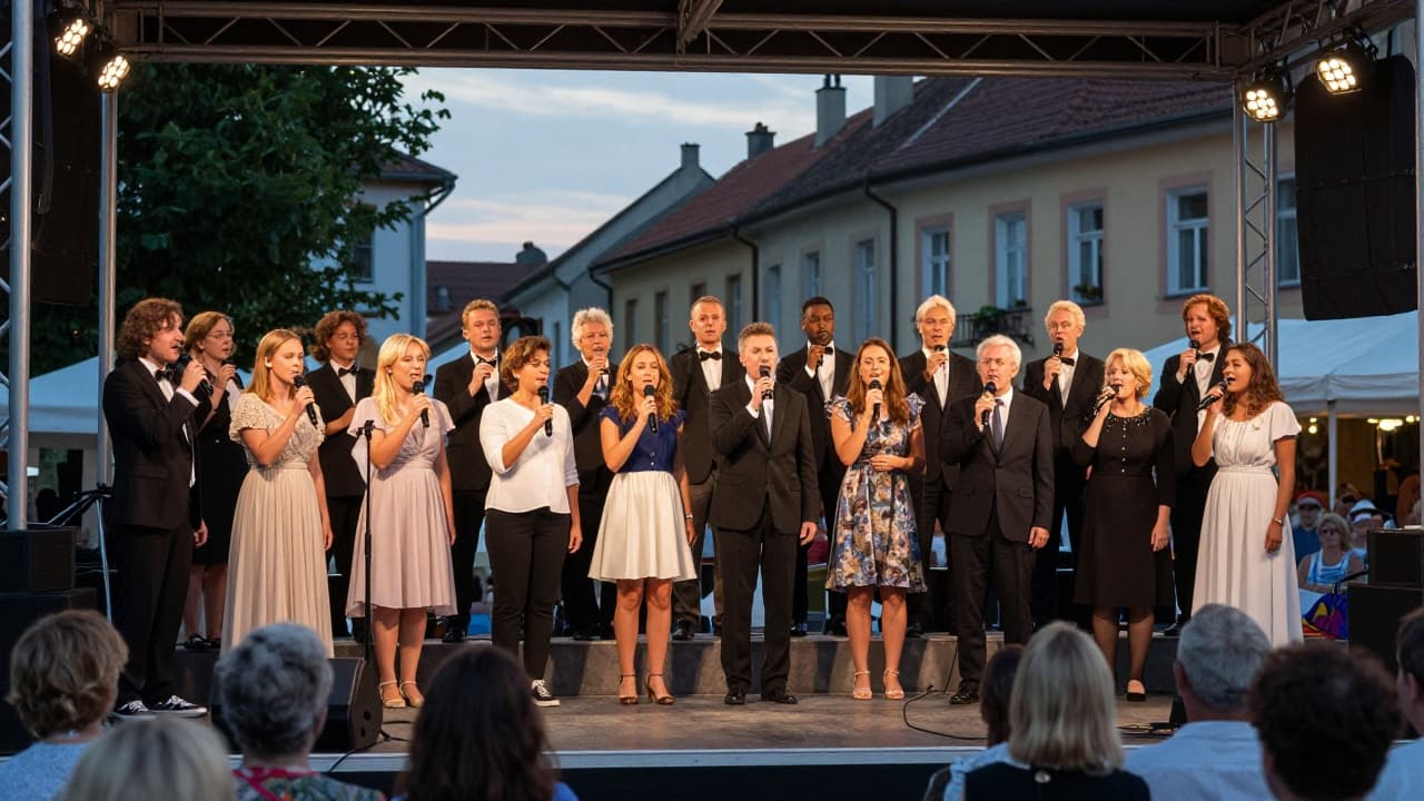 Gospel zbor na ljetnoj pozornici