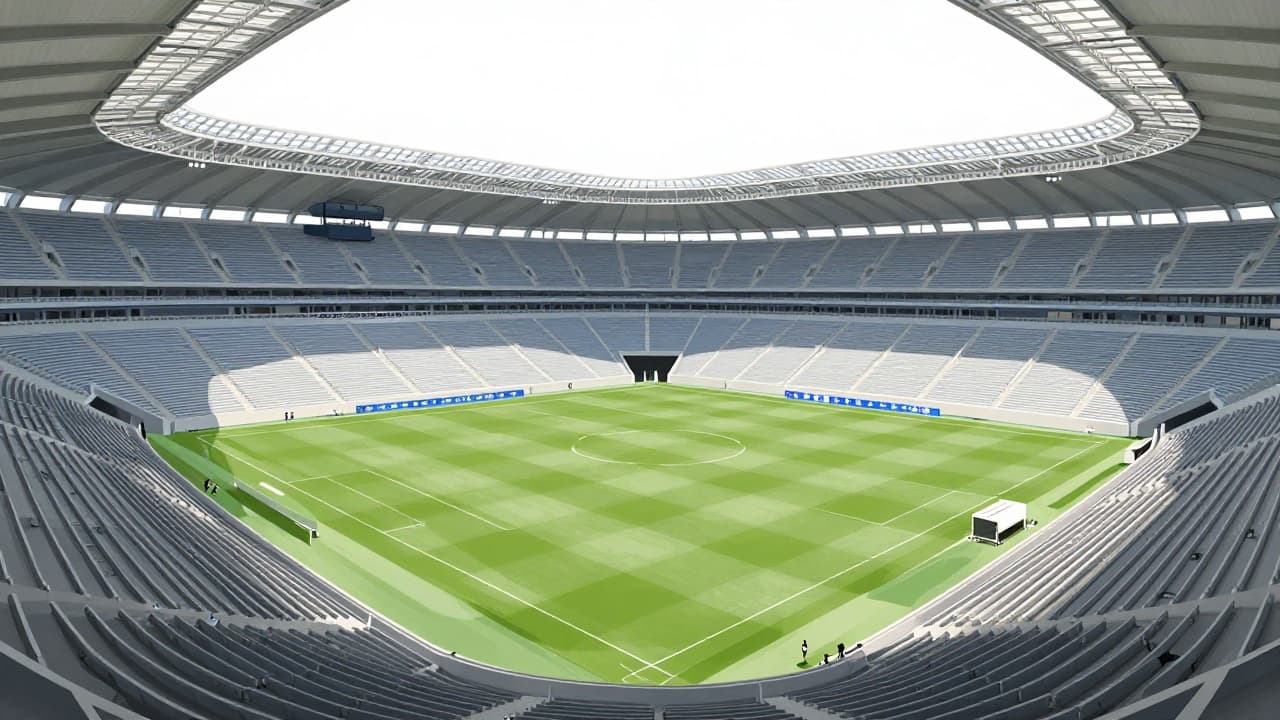 Empty stadium in a stylized depiction