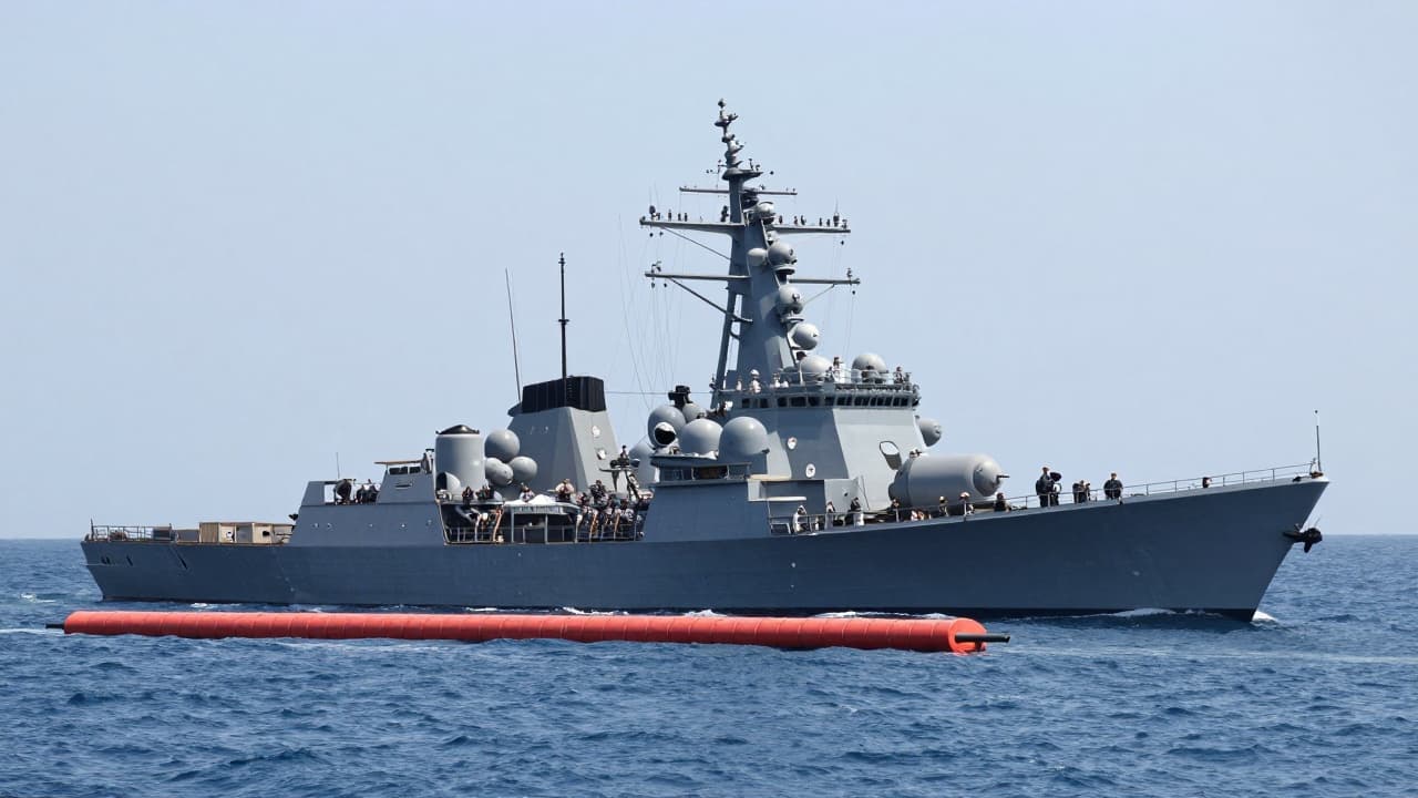 American destroyer at sea