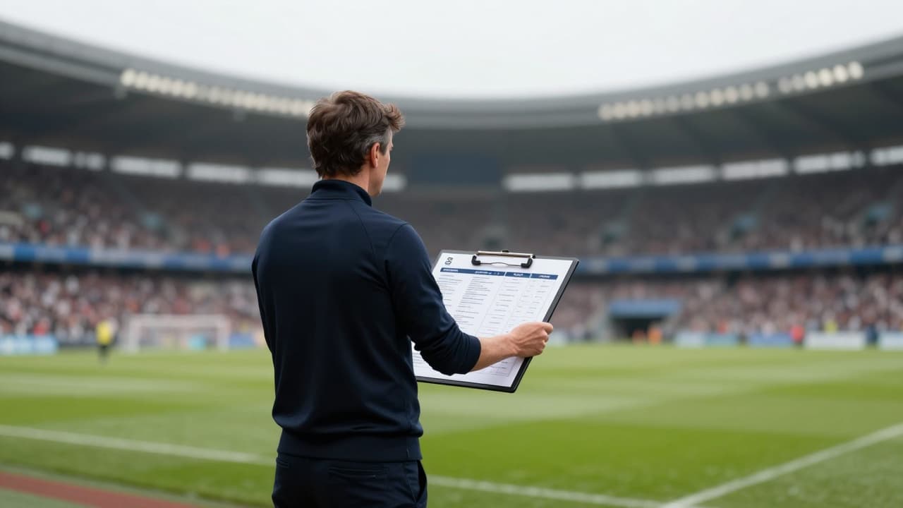 A concerned expression on the manager's face in the stands