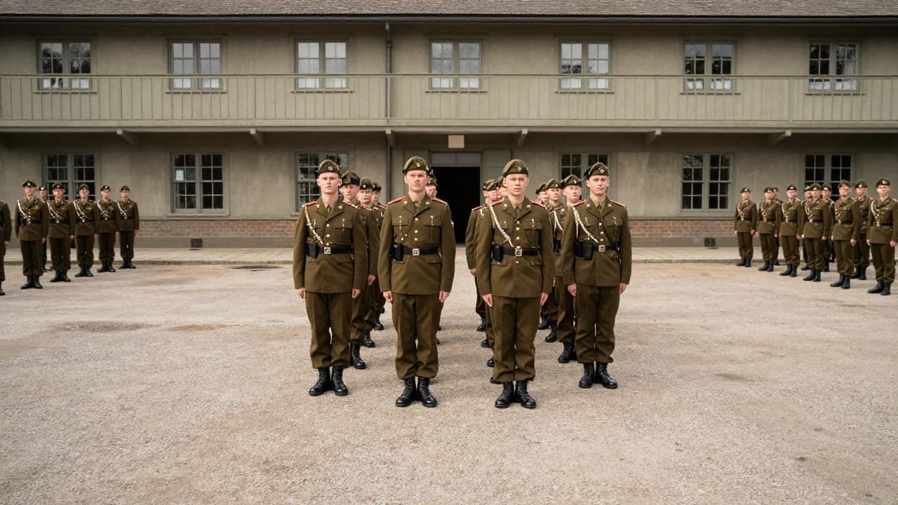 Soldiers in uniform in formation