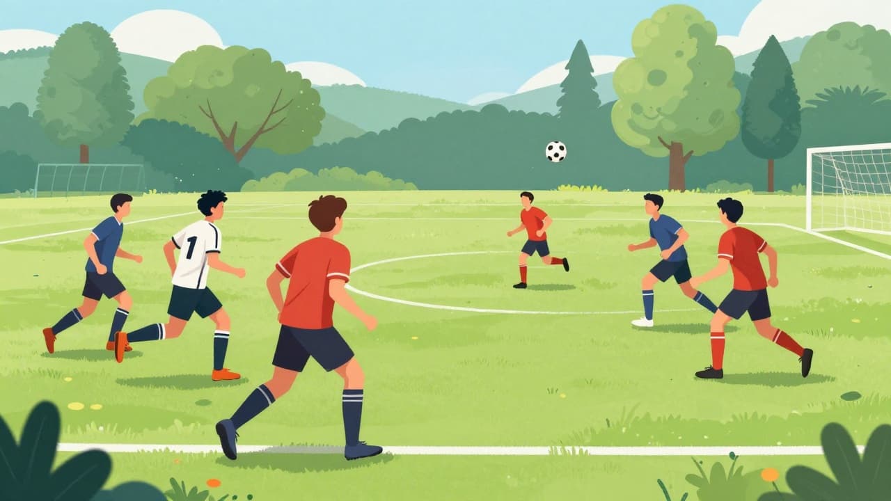 Players in action on the grass field