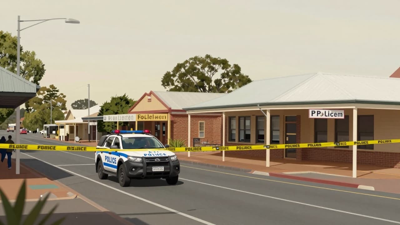 Police tape and a vehicle on the street