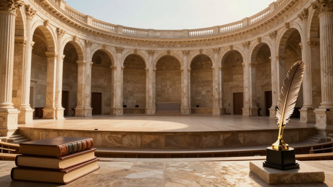 Golden light on the ancient amphitheater