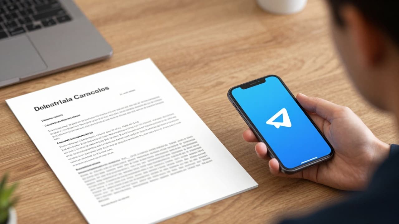 Telegram logo na tamnoj pozadini