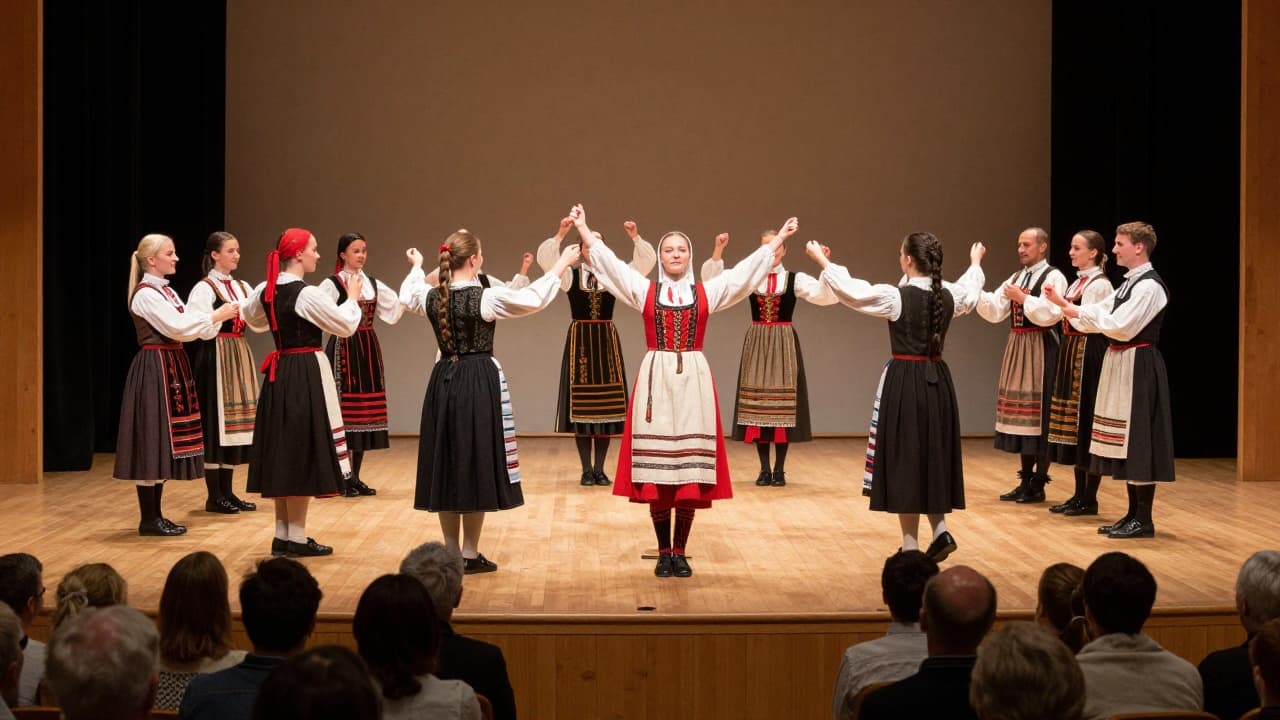 Nastup folklornog ansambla u tradicionalnim odijelima