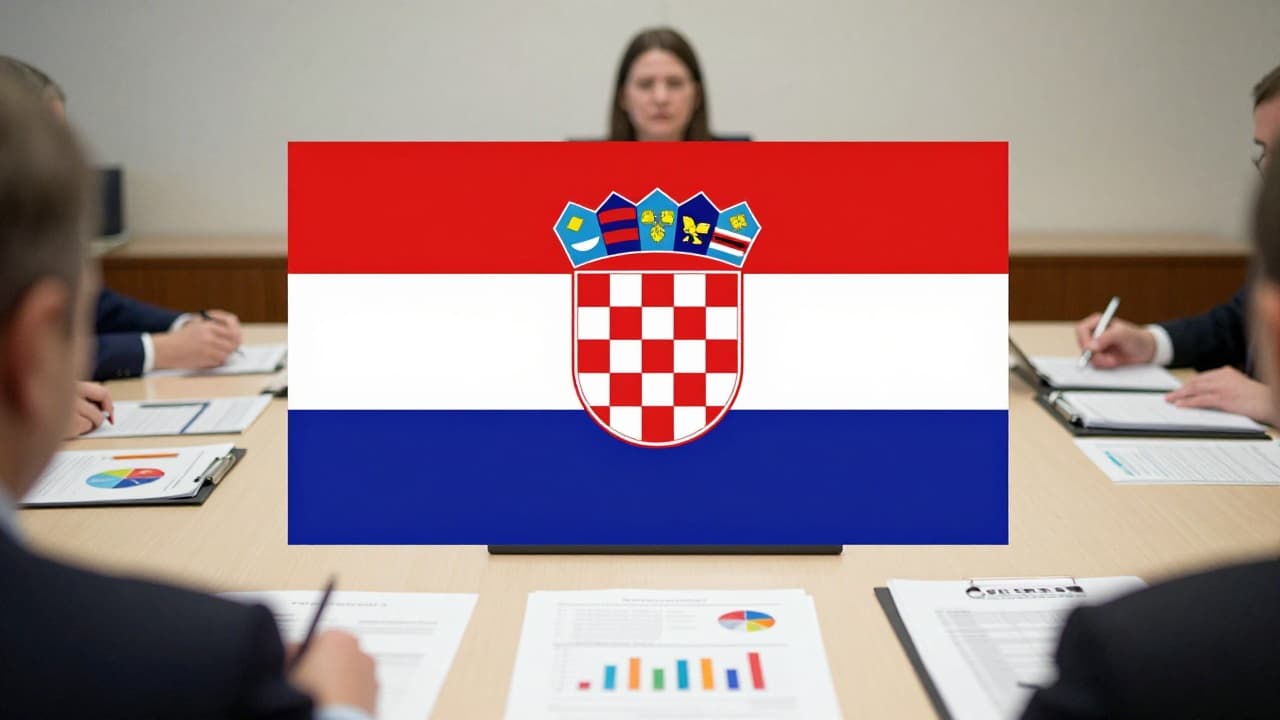 Budžetski dokumenti i hrvatska zastava u ministarskoj prostoriji