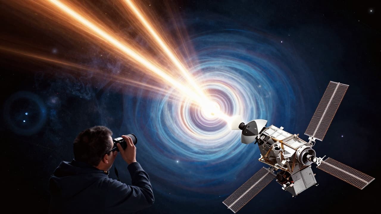 Magnetar and satellite on a dark sky