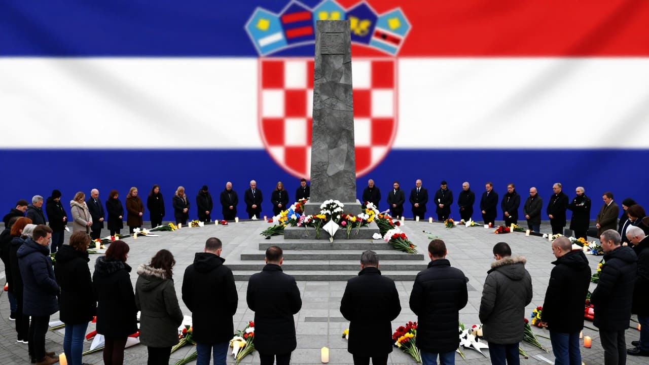 Spomen-obilježje s okupljenim mještanima