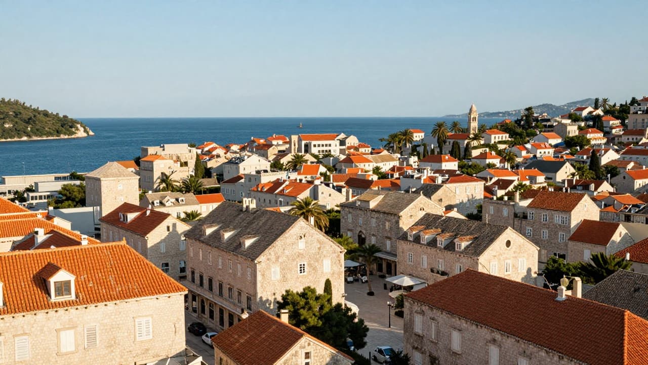 View of the Split coast under the sun