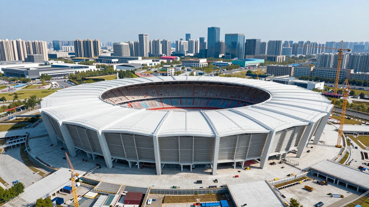 Prikaz novog stadiona u izgradnji