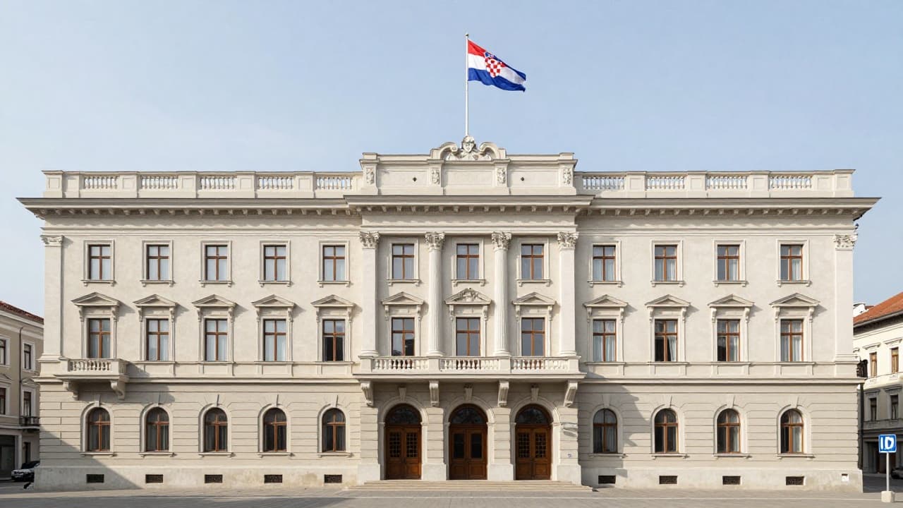 Zgrada s hrvatskom zastavom