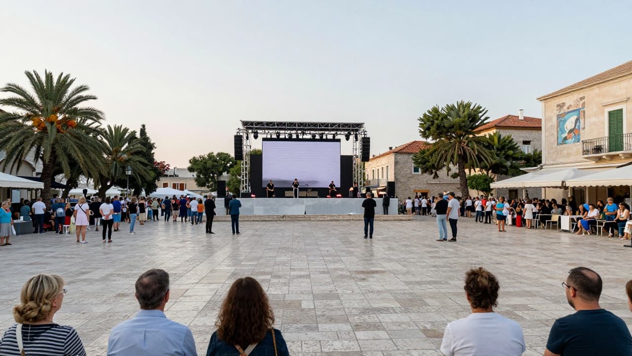 Mediteranski trg s muralom