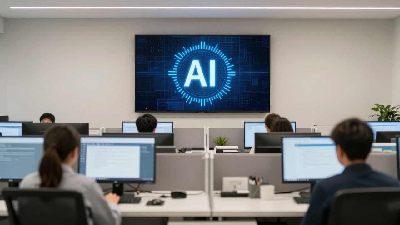 Removal of a logo from a screen in an office space
