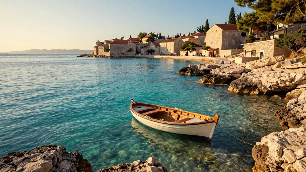 Calm sunset on the Dalmatian coast