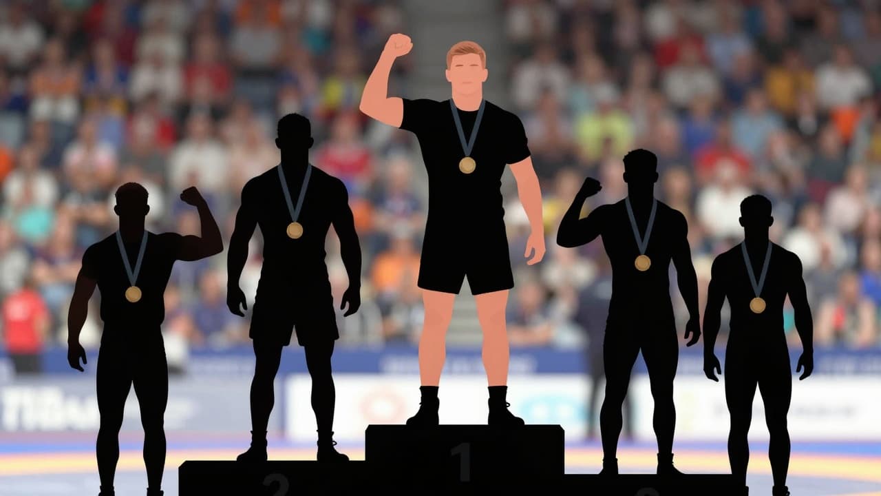 Croatian wrestlers on the podium