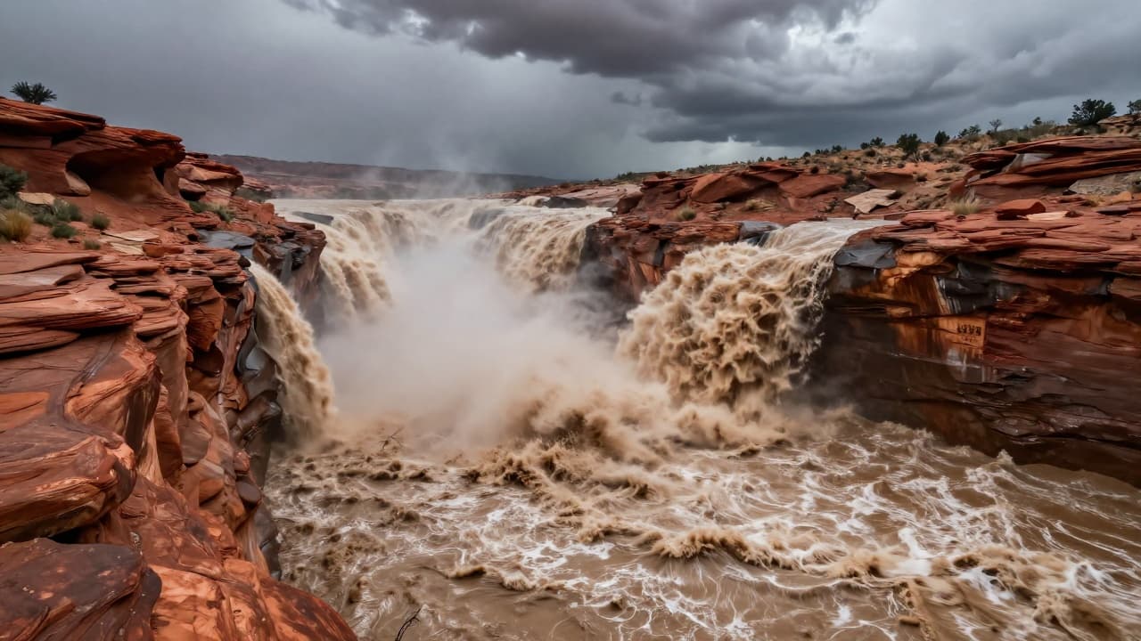 Possible flood conditions in the canyon