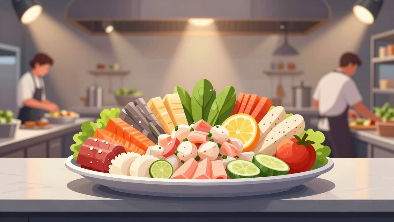 Tanjur cevichea u kuhinji natjecanja