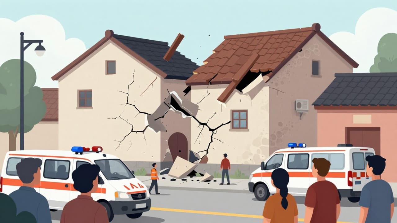 Oštećena zgrada nakon potresa