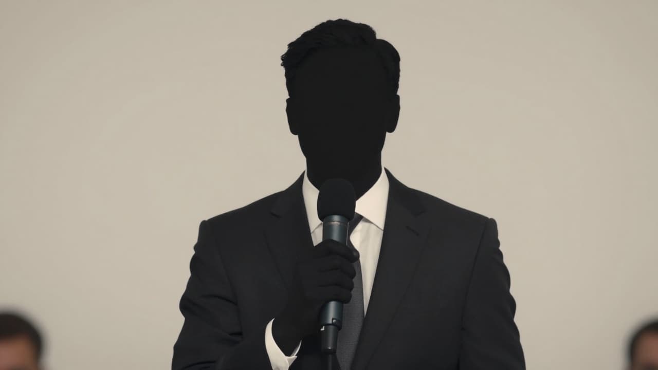 Anonimni analitič govori u mikrofon