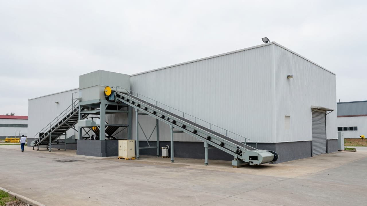 View of a waste sorting facility