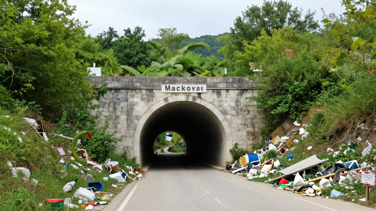 Izvor rijeke Jadre s otpadom