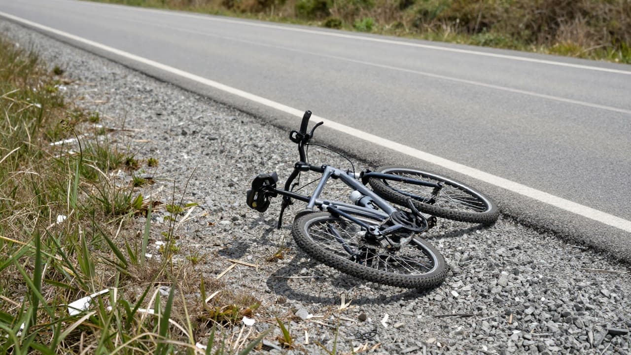 Bicycle on a gravel road